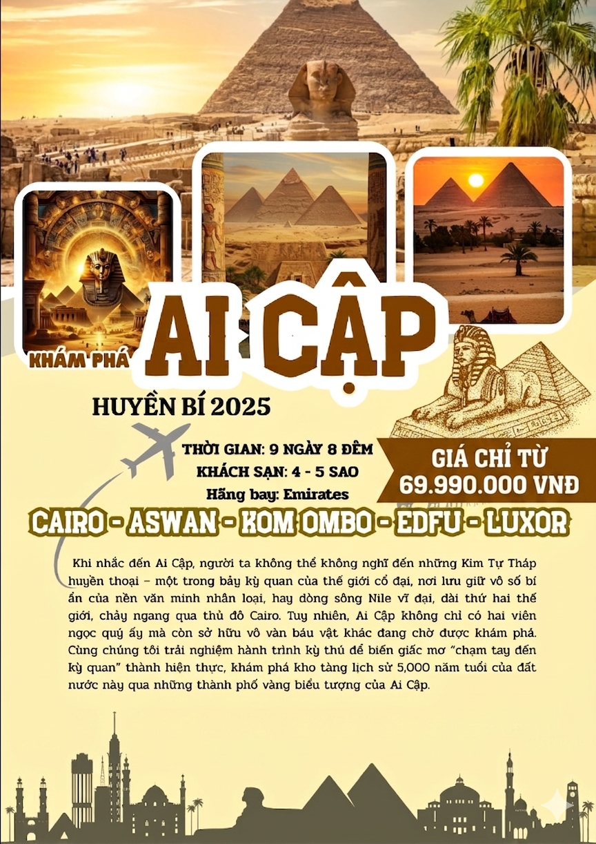 Cùng đi Ai Cập: Cairo – Aswan – Edfu – Luxor