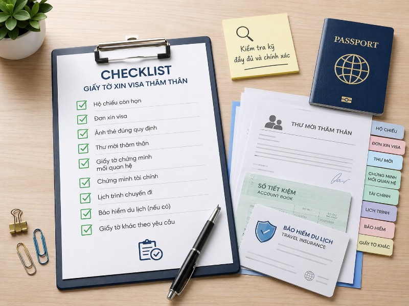 Xin visa thăm thân cần giấy tờ gì? Checklist hồ sơ đầy đủ theo từng trường hợp