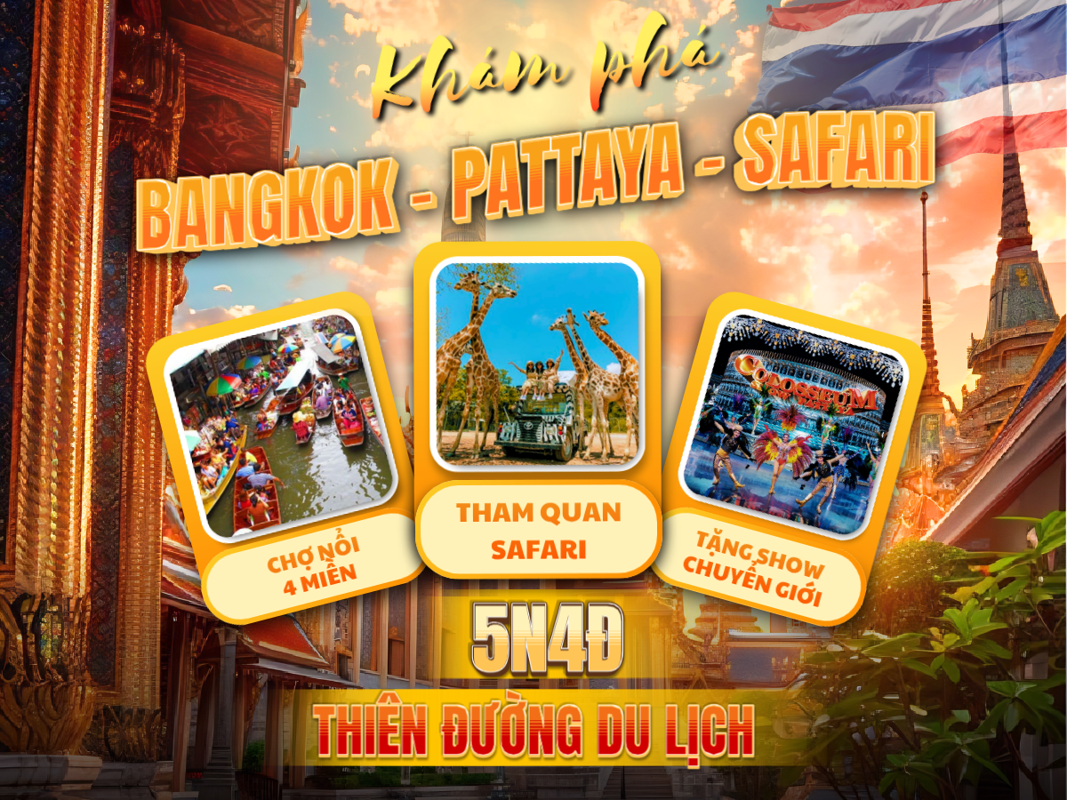 Bangkok – Pattaya – Safari hè 2026