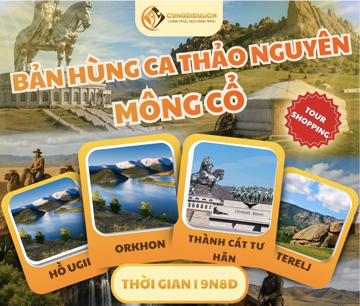 Mông Cổ: Ulannbaatar – Kharkhorin – Mongol Nomadic