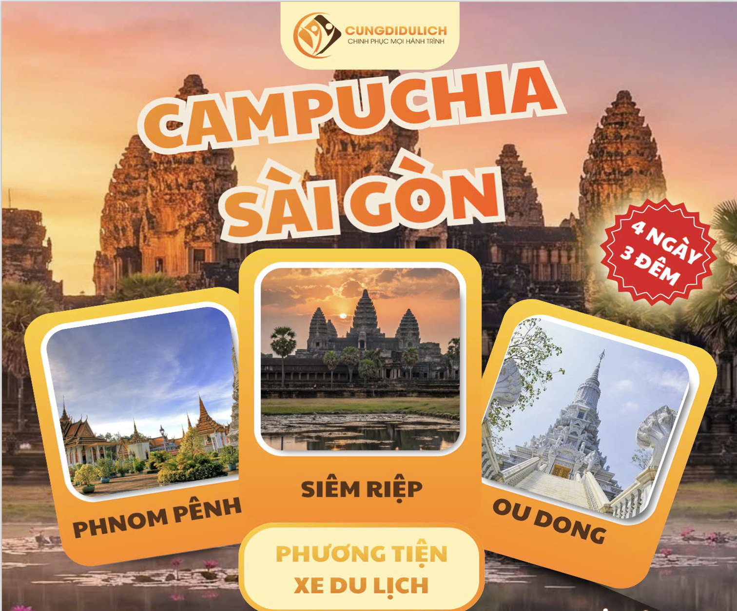 Campuchia: Phnôm Pênh – Siêm Riệp – Ou Dong