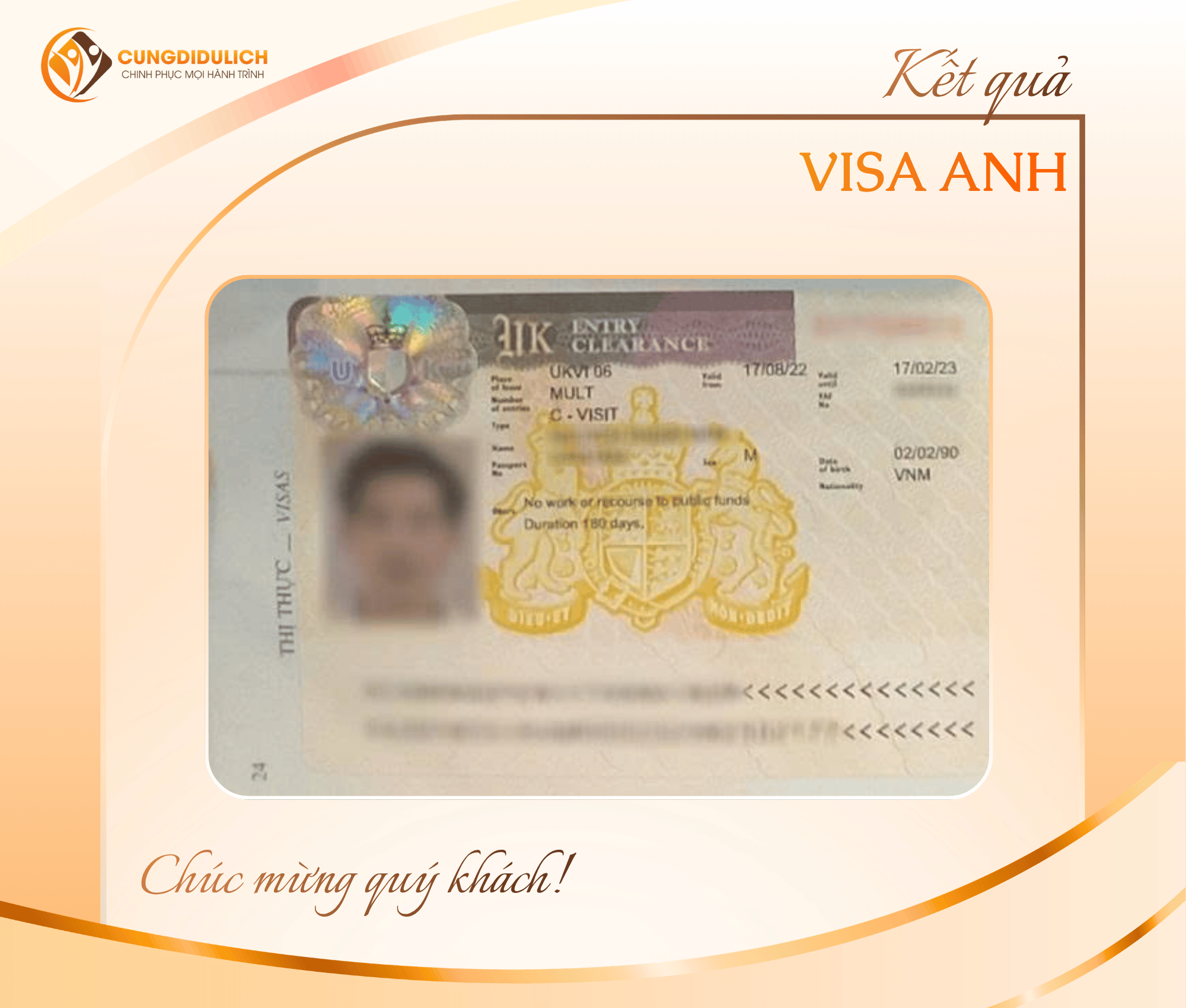 Kết quả VISA ANH – Khách hàng