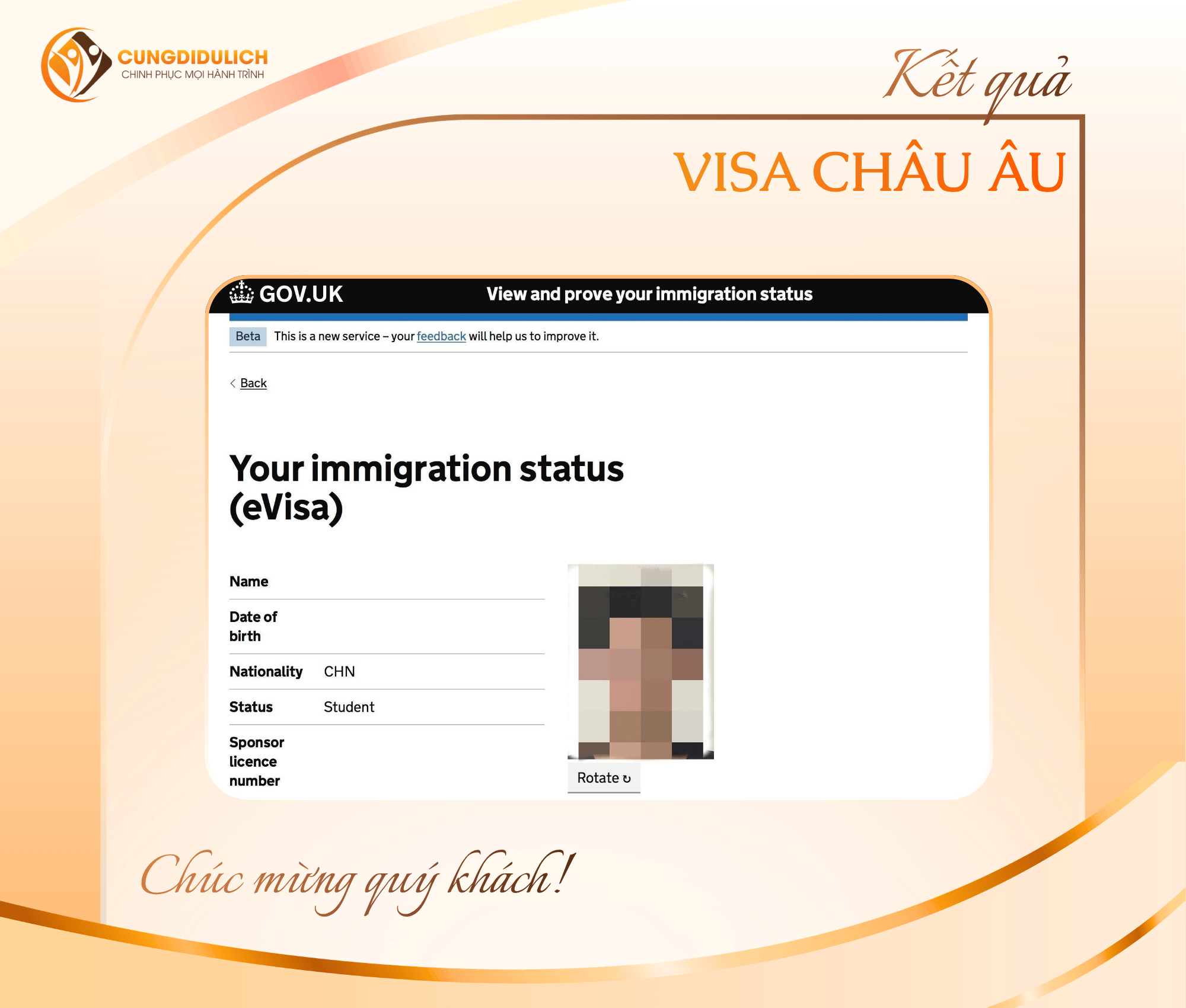Kết quả VISA ANH – Khách hàng