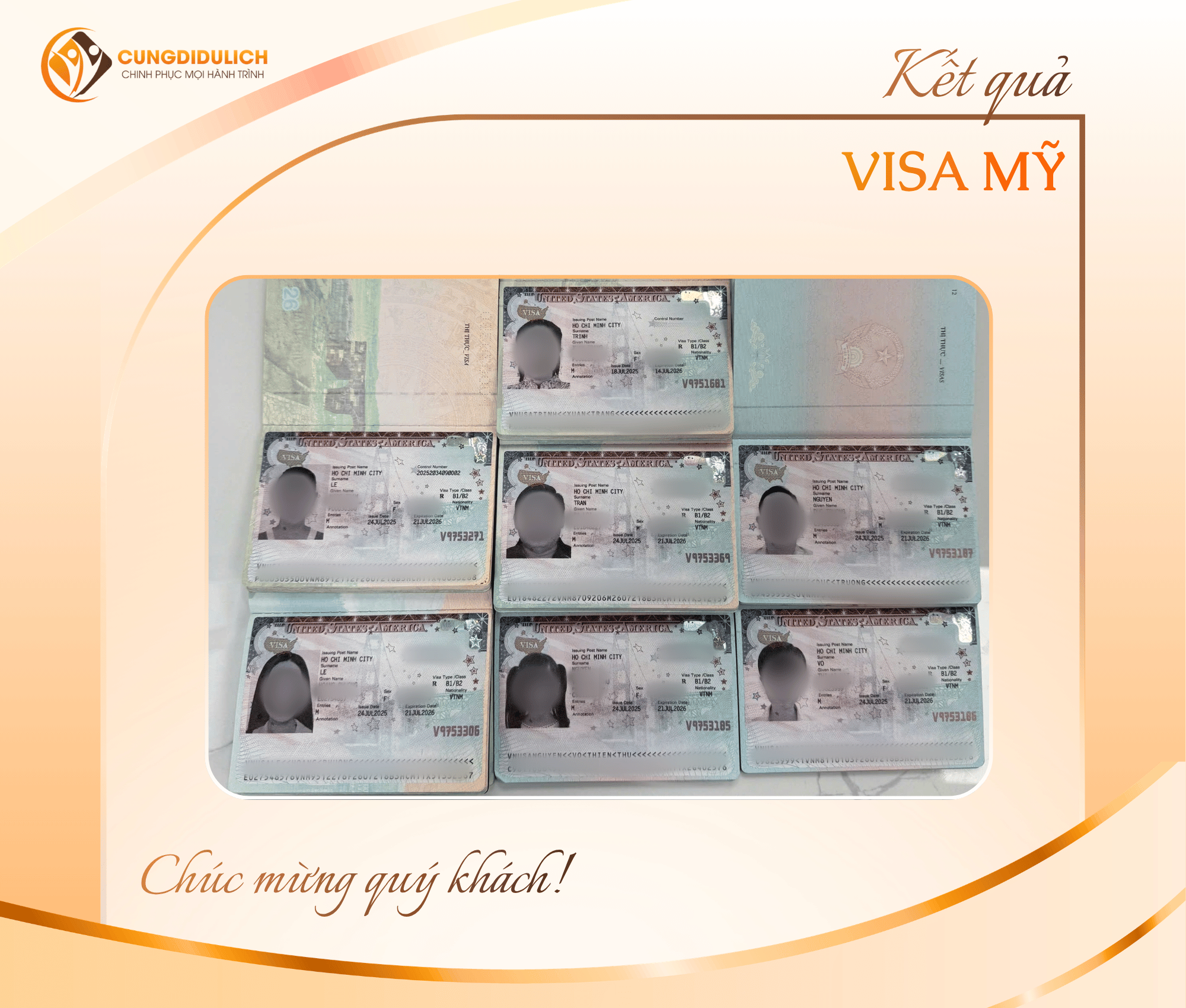 Kết quả VISA MỸ – Nhóm khách